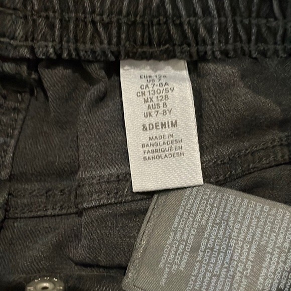 H&M Kids Black Denim Skirt SZ 7 EUC - Picture 3 of 3